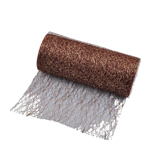 HIPSID Deko-Mesh-Band 10 Yards 15CM Tüll Rolle Spool Stoff Band DIY Tutu Rock Geschenk Handwerk Stuhl Schärpe Hochzeit Party Dekoration(Coffee Gold) von HIPSID