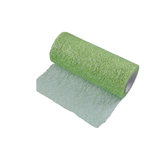 HIPSID Deko-Mesh-Band 10 Yards 15CM Tüll Rolle Spool Stoff Band DIY Tutu Rock Geschenk Handwerk Stuhl Schärpe Hochzeit Party Dekoration(Fruit Green Silver) von HIPSID