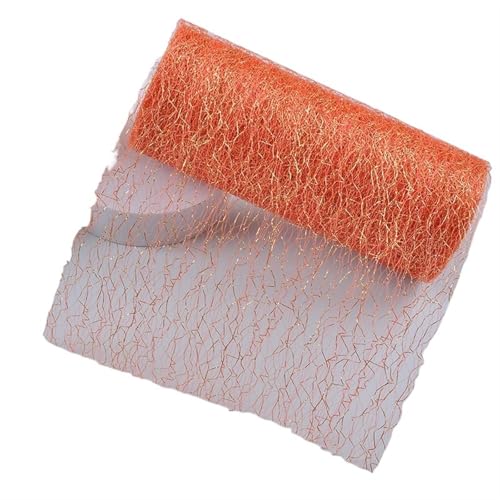 HIPSID Deko-Mesh-Band 10 Yards 15CM Tüll Rolle Spool Stoff Band DIY Tutu Rock Geschenk Handwerk Stuhl Schärpe Hochzeit Party Dekoration(Orange Gold) von HIPSID