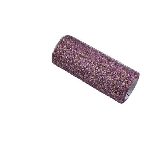 HIPSID Deko-Mesh-Band 10 Yards 15CM Tüll Rolle Spool Stoff Band DIY Tutu Rock Geschenk Handwerk Stuhl Schärpe Hochzeit Party Dekoration(Purple Gold) von HIPSID