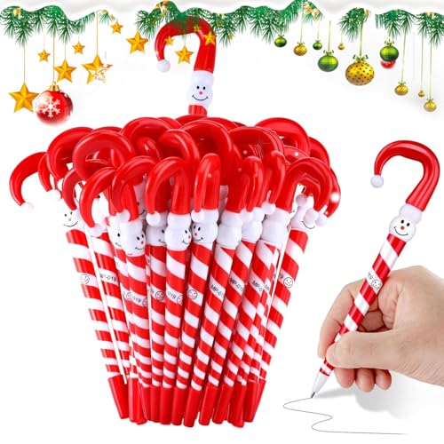 HIQE-FL Weihnachtsstifte,50 Stück Weihnachten Kugelschreiber,Weihnachts Kugelschreiber,Zuckerstangen Stifte,Druckkugelschreiber,Kugelschreiber Weihnachten,für Studenten Kinder Weihnachten Party von HIQE-FL