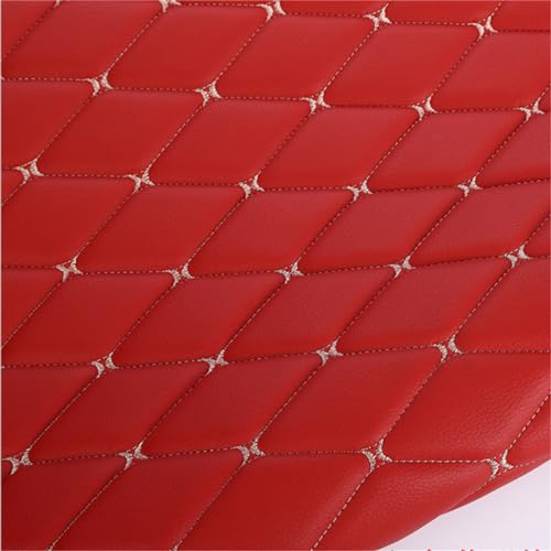 HIQIU Kunstleder Gesteppt Kaschiert Leder Polsterstoff Kunstleder PVC Gestepptes Kaschiert Dekostoff For Auto Innenraum DIY Dekor 1.55 * 1M (Rot) von HIQIU