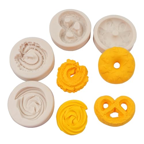 HIRAIDAI Fondant Form 4Er-Pack Fondant-Silikon-Käse-Eiskugel-Kuchen-Keks-Creme-Form von HIRAIDAI