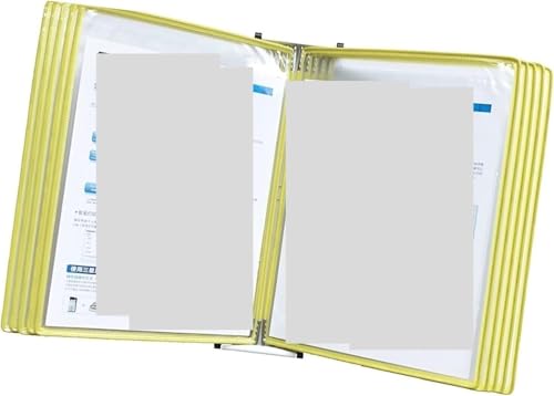 Wandmontierter Dokumentenhalter, 10 doppelseitige Paneele, A4-Aufsteller for lose Blätter, transparent(Giallo) von HISMPSOBN