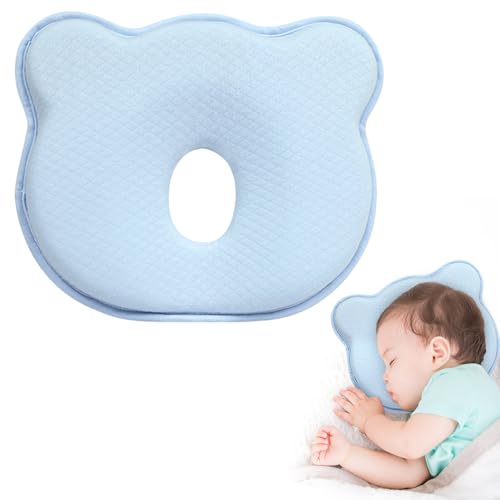 HIULLEN Babykissen Kopfkissen, Baby Kissen, Neugeborene Memory Foam Reisekissen, Babykissen Gegen Plattkopf, Neugeborenes Kissen für 0-12 Monate Kinder Bett Kinderwagen Autositz Gegen Kopfverformung von HIULLEN