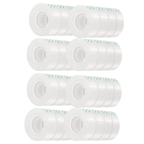 40 Rollen Transparentes Klebeband, 25m (Gesamtlänge 1000 m) extrem haltbares, 18mm Transparent Verpackungsband, Unsichtbares Klebeband, geeignet für Schule, Büro, Hohe Viskosität, Mehrzweckband von HIZOVSEM