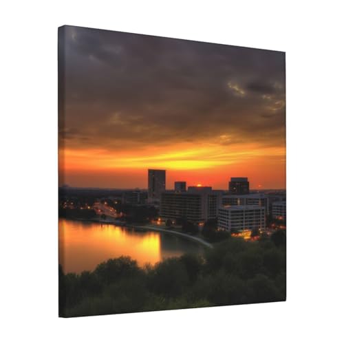 HJBNW Irving Texas Sonnenuntergang Poster Leinwand Wandkunst Gemälde 30,5 x 30,5 cm ungerahmt Dekorationen Gemälde Wanddekoration für Schlafzimmer Wohnzimmer Home Office von HJBNW