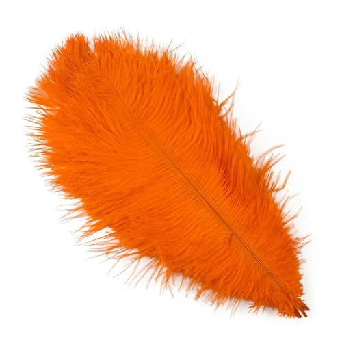 10 Stück 15–60 cm große Federn, weiße Federn, Tafelaufsatz, Party-Zubehör, Dekoration-Orange-45–50 cm von HJGUI