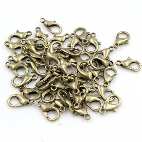 10x5mm/12 * 6mm 50 stück 9 farben Überzogene Mode Schmuck Erkenntnisse, legierung Karabiner Verschluss Haken für Halskette & Armband Kette DIY-10x5mm von HJGUI