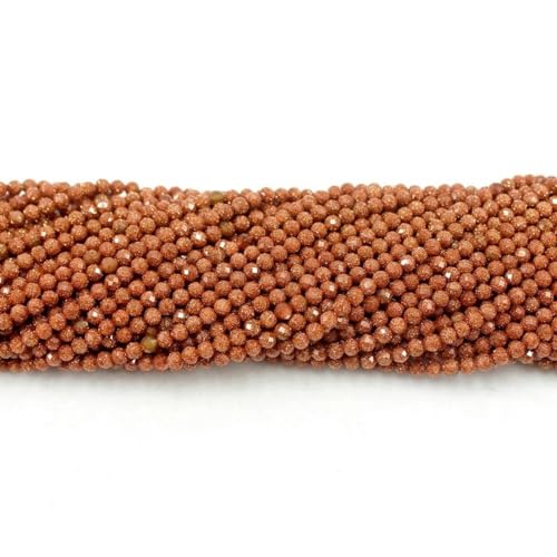 2/3 facettierte Rosenquarz-Kristallperlen, kleine Perlen zur Schmuckherstellung, Zubehör – Goldsand – 3 mm von HJGUI