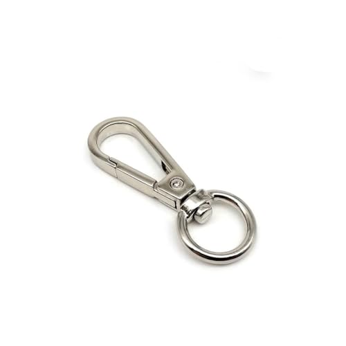 5-teiliger drehbarer Karabiner-Anhänger, Schlüssel, Ledertasche, Handtasche, Geldbörse, Schultergurt, Gürtelverschluss, Karabinerschnalle, Hundehalsband, Druckknopf, Typ A, silber von HJGUI