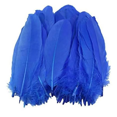 50 Stück Federn zum Basteln, königsblaue Federn, Party-Schmuckherstellung, Dekorationszubehör, 13–18 cm, blau von HJGUI