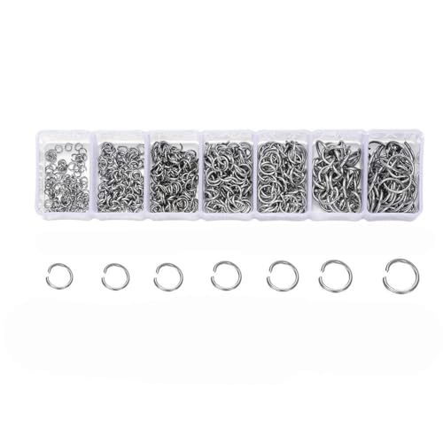 Edelstahl-Karabinerverschlüsse, offene Crimp-Perlenkappen, Set für DIY-Armband, Halskette, Schmuckherstellung, Bastelsets, Set 09 von HJGUI