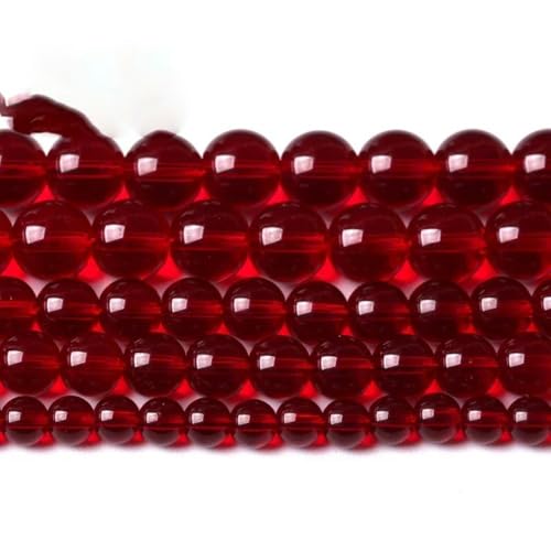 Glaskristallperlen, rote Glasperlen, lose Perlen zur Schmuckherstellung, DIY-Armbandzubehör, 15"-12mm, 30 bis 32 Stück von HJGUI