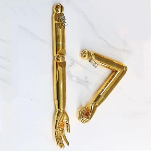 HJHLYJQBF Hölzerne Schaufensterpuppenarme mit Schaufensterpuppenzubehörarmen (männlicher Arm, weiblicher Arm) Adult Female Model arms golden solid Wood Model von HJHLYJQBF