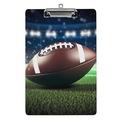 American Football Acryl-Klemmbretter mit flachem Profil-Clip zum Aufhängen, personalisierte Klemmbretter, entworfen für Büro und Feld, Standard-A4, Briefgröße 21,6 x 31,8 cm von HJKBCV