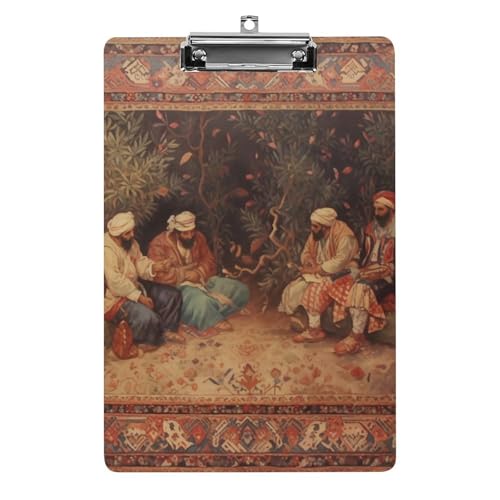 Antike orientalische Kunst-Klemmbretter aus Acryl mit flachem Profil-Clip zum Aufhängen, personalisierte Klemmbretter, entworfen für Büro und Feld, Standard-A4, Briefgröße 21,6 x 31,8 cm von HJKBCV