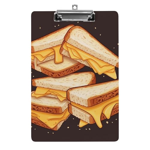 Cheese Sandwiches Acryl-Klemmbretter mit flachem Profil-Clip zum Aufhängen, personalisierte Klemmbretter für Büro und Feld, Standard-A4, Briefgröße 21,6 x 31,8 cm von HJKBCV