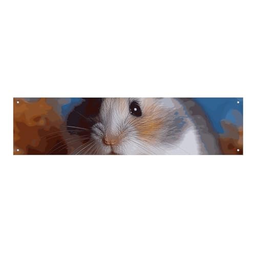 Großes Banner, personalisiertes Banner, Hofbanner, Schild, Hamster-Partyschilder, 300D-Polyester, blanko, Banner mit vier runden Metalllöchern, Banner für Party-Dekoration von HJKBCV