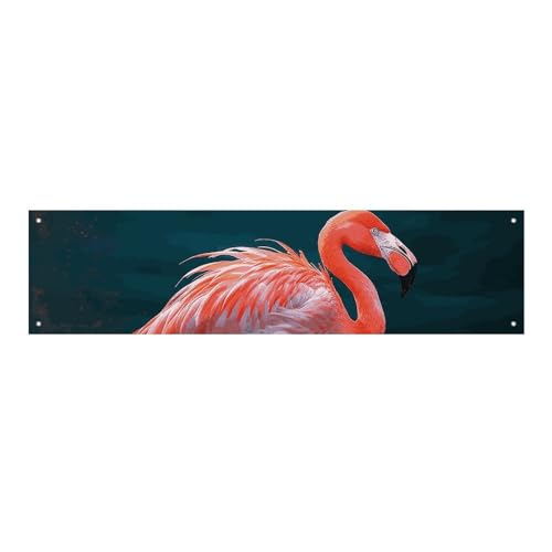 Großes Banner, personalisiertes Banner, Hofbanner, Schild, lebendiger Flamingo, Partyschilder, 300D-Polyester, blanko, Banner mit vier runden Metalllöchern, Banner für Party-Dekoration von HJKBCV