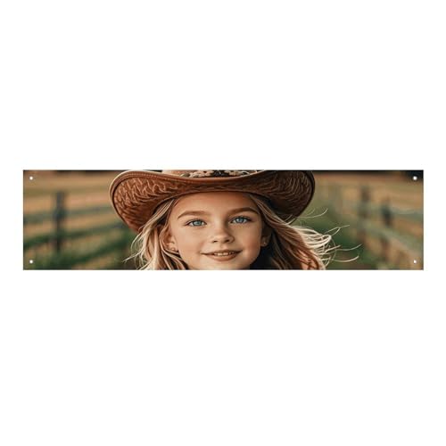 Großes Banner, personalisiertes Banner, Hofbanner, Schild mit Cowgirl-Stiefeln, Hut auf Bauernhöfen, Partyschilder, 300D-Polyester, blanko, Banner mit vier runden Metalllöchern, Banner für von HJKBCV