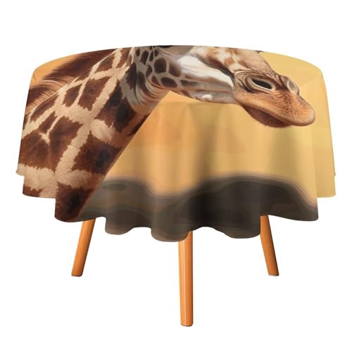 HJKBCV Tischdecke, wasserdicht, 300D-Polyester, Giraffen-Tischdecken für Küche, knitterfrei, Tischdecken für Esstisch, für den Außenbereich von HJKBCV