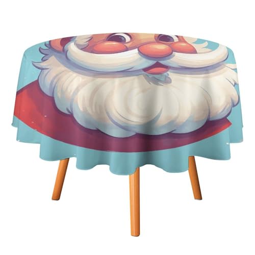 HJKBCV Tischdecke, wasserdicht, 300D-Polyester, Tischdecke, Weihnachtsmann, Cartoon-Tischdecken für Küche, knitterfrei, Tischdecken für Esstisch, für den Außenbereich von HJKBCV