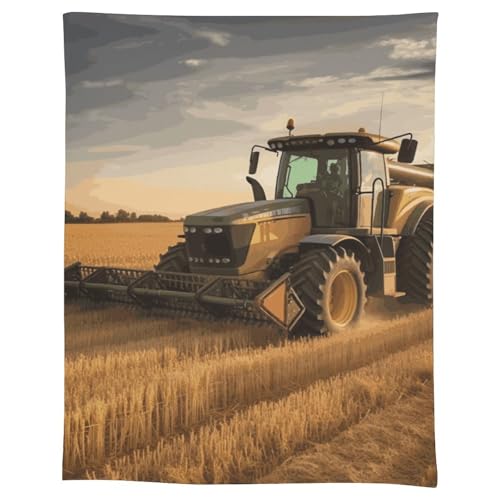 HJKBCV Tischdecke, wasserdicht, 300D-Polyester, Tischdecke für Bauernhof, Traktor, Ernte, Tischdecke für Küche, knitterfrei, Tischdecken für Esstisch, für den Außenbereich von HJKBCV