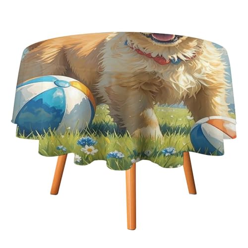 HJKBCV Tischdecke, wasserdicht, 300D-Polyester, Tischdecke für Hunde, Spieltischdecken für Küche, knitterfrei, Tischdecken für Esstisch, für den Außenbereich von HJKBCV