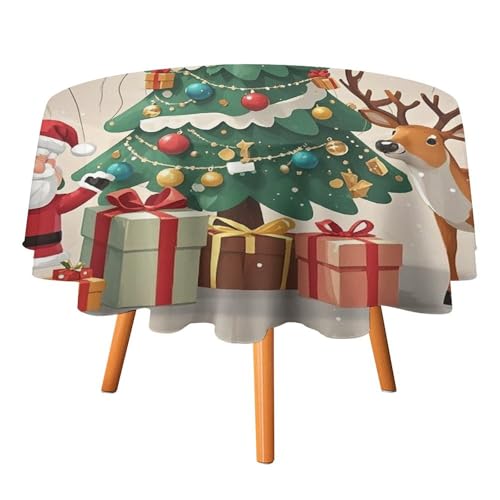 HJKBCV Tischdecke, wasserdicht, 300D-Polyester, Tischdecke für Weihnachtsbaum und Geschenke, Tischdecke für Küche, knitterfrei, Tischdecken für Esstisch, für den Außenbereich von HJKBCV