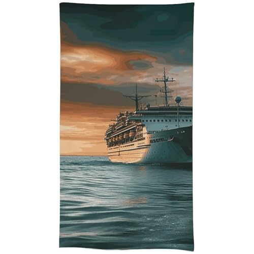 HJKBCV Tischdecke, wasserdicht, 300D-Polyester, Tischdecke mit Boot bei Sonnenuntergang, Tischdecke für Küche, knitterfrei, Tischdecken für Esstisch, für den Außenbereich von HJKBCV