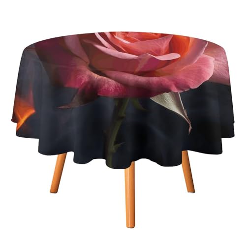 HJKBCV Tischdecke, wasserdicht, 300D-Polyester, Tischdecke mit Rosenmuster, für Küche, knitterfrei, Tischdecken für Esstisch, für den Außenbereich von HJKBCV