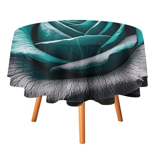 HJKBCV Tischdecke, wasserdicht, 300D-Polyester, Tischdecke mit rosafarbenem Blumenmuster, für Küche, knitterfrei, Tischdecken für Esstisch, für den Außenbereich von HJKBCV