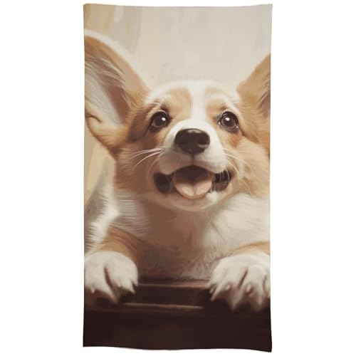 HJKBCV Tischdecke, wasserdicht, 300D-Polyester, niedliche Corgi-Tischdecken für Küche, knitterfrei, Tischdecken für Esstisch, für den Außenbereich von HJKBCV