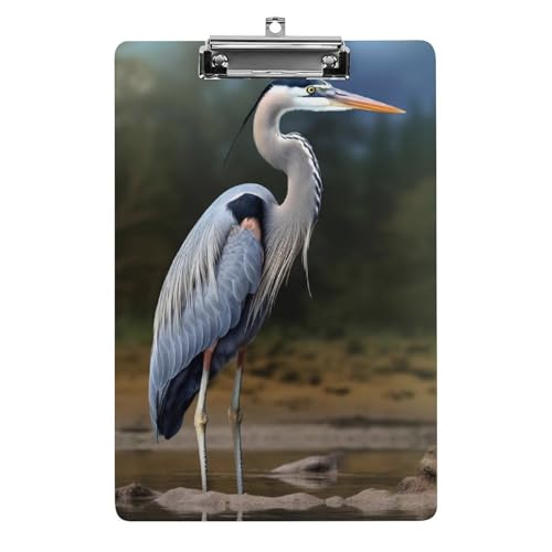 Heron Acryl-Klemmbretter mit flachem Profil-Clip zum Aufhängen, personalisierte Klemmbretter, entworfen für Büro und Feld, Standard-A4, Briefgröße 21,6 x 31,8 cm von HJKBCV