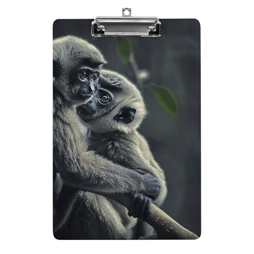 Monkey Acryl-Klemmbretter mit flachem Profil-Clip, hängbares Klemmbrett, personalisierte Klemmbretter für Büro und Feld, Standard-A4, Briefgröße 21,6 x 31,8 cm von HJKBCV