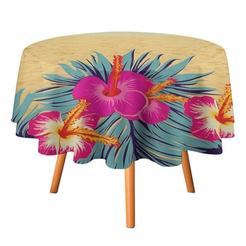 Tischdecke, wasserdicht, 300D-Polyester, Hawaii-Landschaft, Tischdecke für Küche, knitterfrei, Tischdecken für Esstisch, für den Außenbereich von HJKBCV