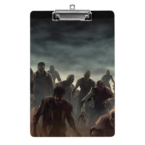 Viele Zombie-Acryl-Klemmbretter mit flachem Profil-Clip zum Aufhängen, personalisierte Klemmbretter für Büro und Feld, Standard-A4, Briefgröße 21,6 x 31,8 cm von HJKBCV