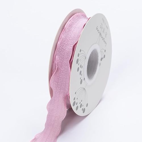 HJKTGB 2 Rollen 2,5 cm x 10 Yards Wellen-Spitzenband, Braut-Seiden-Chiffon-Band, Hochzeitseinladungen, Blumenverpackung, Kuchenbänder, Geschenkdekoration von HJKTGB