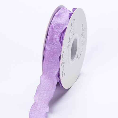 HJKTGB 2 Rollen 2,5 cm x 10 Yards Wellen-Spitzenband, Braut-Seiden-Chiffon-Band, Hochzeitseinladungen, Blumenverpackung, Kuchenbänder, Geschenkdekoration von HJKTGB