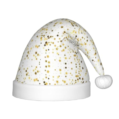 HJLUUFT Sparsed Dreamy Stars and Spots Print Christmas Santa Hat Xmas Holiday Hat for Kids for Xmas Party Decor Supplies von HJLUUFT