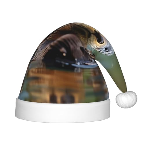 HJLUUFT Weihnachtsmütze mit Otter-Druck, Weihnachtsmütze für Kinder, für Weihnachten, Party, Dekoration von HJLUUFT