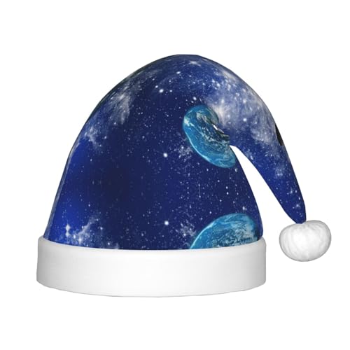 HJLUUFT Weihnachtsmütze mit Planeten-Galaxie-Druck, Weihnachtsmütze für Kinder, für Weihnachten, Party, Dekoration von HJLUUFT