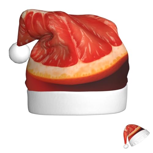 Weihnachtsmütze, Weihnachtsmannmütze, reife Grapefruitscheibe, Weihnachtsmütze für Erwachsene, Unisex, Weihnachtsmütze für Silvester, Party, Kopfbedeckung von HJRT