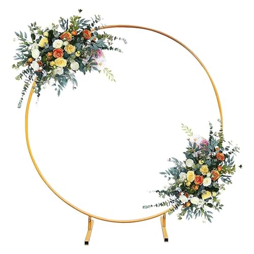 Ballonbogen, Metall Hochzeitsbogen Rund, Traubogen Hochzeit,Metall Ballonbogen Ballon Hoop Frame, Luftballonbogen Für Geburtstag, Hochzeit, Abschlussfeier, Dekoration(Gold,100cm) von HJXGQJM