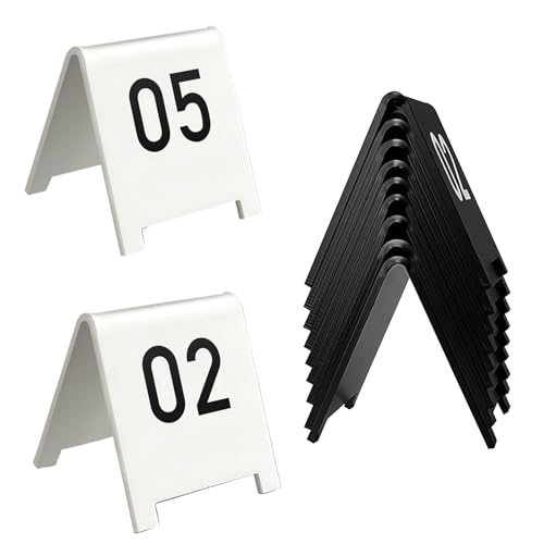 HJXGQJM Tischnummer Stapelbar, 1-100 Tischnummerierung Tisch Display Tischnummer, Doppelseitiges Acryl Tischschild Nummernschild Für Tische Party Bar Cafe Bäckerei (Color : Noir, Size : 41-50) von HJXGQJM