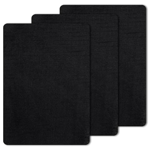 HJZHII 3 Stück 20 x 28cm Flicken Selbstklebend Stoff,Stoff Selbstklebend,Stoff Reparatur Patches Selbstklebend Klebeflicken für Textilien Leinenstoff Reparaturflicken Schwarz Reparaturaufkleber von HJZHII