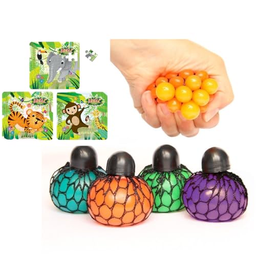 2 Pack Mesh Squeeze Trauben & Dschungel Puzzle - Spaß, Stressabbau, Partytüte, Geschenk von HK Online