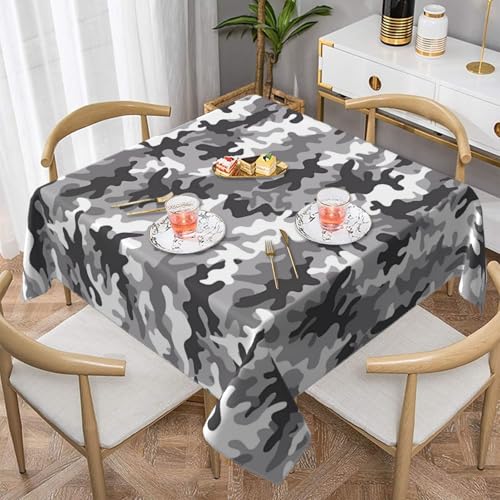 HKDkdp Digital Camo waschbare wiederverwendbare quadratische Tischdecke, 140 cm, für Innen- und Außenbereich, Restaurant, Heimdekoration, Camping, Picknick von HKDkdp