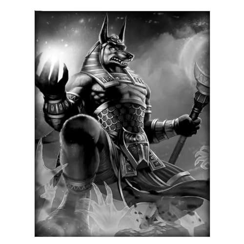 HKFLD 5D DIY Diamond Art Painting Kits Full Drill, Black White Anubis Egypt Square Diamond Embroidery Art Cross Stitch Crafts,Crystal Rhinestone Diamond Paints Kits for Home Wall Decor30*40cm278D278 von HKFLD